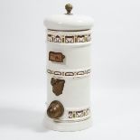 Large German Jungendstil Ceramic and Brass Coffee Bean Hopper, Frigola & Co., Breslau, c.1900, heigh