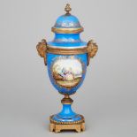 'Sèvres' Blue Ground Covered Urn, c.1900, height 10.6 in — 27 cm