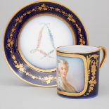 'Sèvres' Portrait Cup and Saucer, 'Marie Antoinette', late 19th century, height 2.6 in — 6.7 cm (2 P