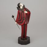 Roland Paris (German, 1894-1945), PIERROT WITH FOIL, height 10.4 in — 26.3 cm