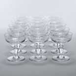 Eighteen Baccarat 'Renaissance' Cut Glass Champagne Coupes, 20th century, height 4.3 in — 11 cm (18