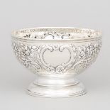 Edwardian Silver Repoussé Footed Bowl, George Nathan & Ridley Hayes, Chester, 1906, height 5.2 in —