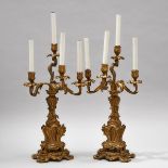 Pair of French Rococo Gilt Bronze Candelabra, 19th century, height 27.6 in — 70 cm