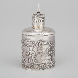Continental Silver Miniature Canister, probably Hanau, c.1890, height 2.4 in — 6.2 cm