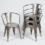 Set of Four Xavier Pauchard (1880-1948) Model A56 Open Armchairs, 20th century, 28 x 21 x 19 in — 71