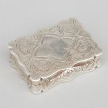 Victorian Silver Shaped Rectangular Snuff Box, Colen Cheshire, Birmingham, 1870, length 1.9 in — 4.7