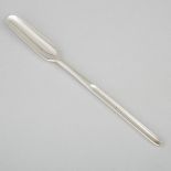 George II Silver Marrow Scoop, Jeremiah King, London, 1738, length 9.4 in — 23.8 cm