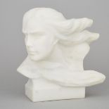 Continental School Marble Head of a Goddess, mid 20th century, height 9.25 in — 23.5 cm