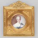 French School Portrait Miniature of a Nobel Woman, early 20th century, 7.75 x 6.5 in — 19.7 x 16.5 c