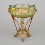 Bohemian Iridescent Glass and Gilt Brass Mounted Centrepiece, c.1900, height 10.4 in — 26.5 cm