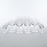 Stuart 'Sonata' Pattern Glass Airtwist Stemware, 20th century, goblet height 6 in — 15.2 cm (23 Piec