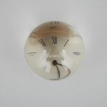 Lord Snowdon Silver Mounted Glass Orbuculum Desk Clock, 20th century, height 3.6 in — 9.1 cm