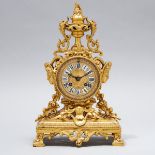 French Renaissance Revival Bronze Mantel Clock, c.1900, height 14.2 in — 36 cm