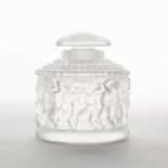 'Enfants' Lalique Moulded and Frosted Glass Perfume Bottle, post-1978, height 4 in — 10.2 cm