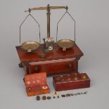 Victorian Mahogany Pharmaceutical Beam Balance, 19th century, 13 x 11.75 x 6.25 in — 33 x 29.8 x 15.