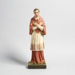 Italian Carved and Polychromed Figure of a Saint, early-mid 20th century, height 19.9 in — 50.5 cm