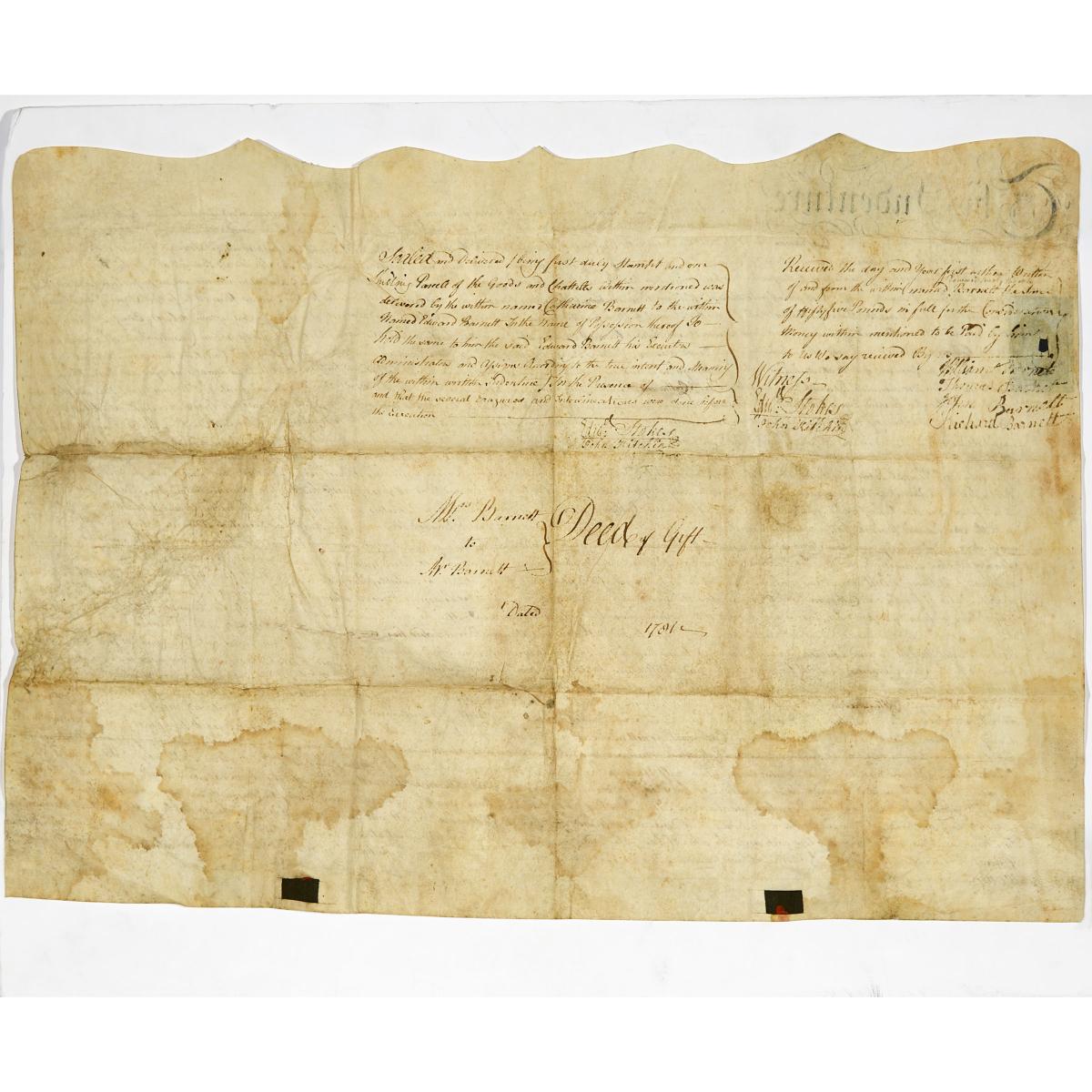 Two Georgian English Indentures , 1742 and 1782, larger 27 x 30.5 in — 68.6 x 77.5 cm (2 Pieces) - Image 4 of 4