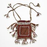 Pashtun Beaded Pouch, Afghanistan, mid 20th century, pouch, exclusive of tassels 6 x 5 in — 15.2 x 1