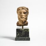 Roman Marble Head of Dionysus, 2nd century A.D., head height 6.25 in — 15.9 cm