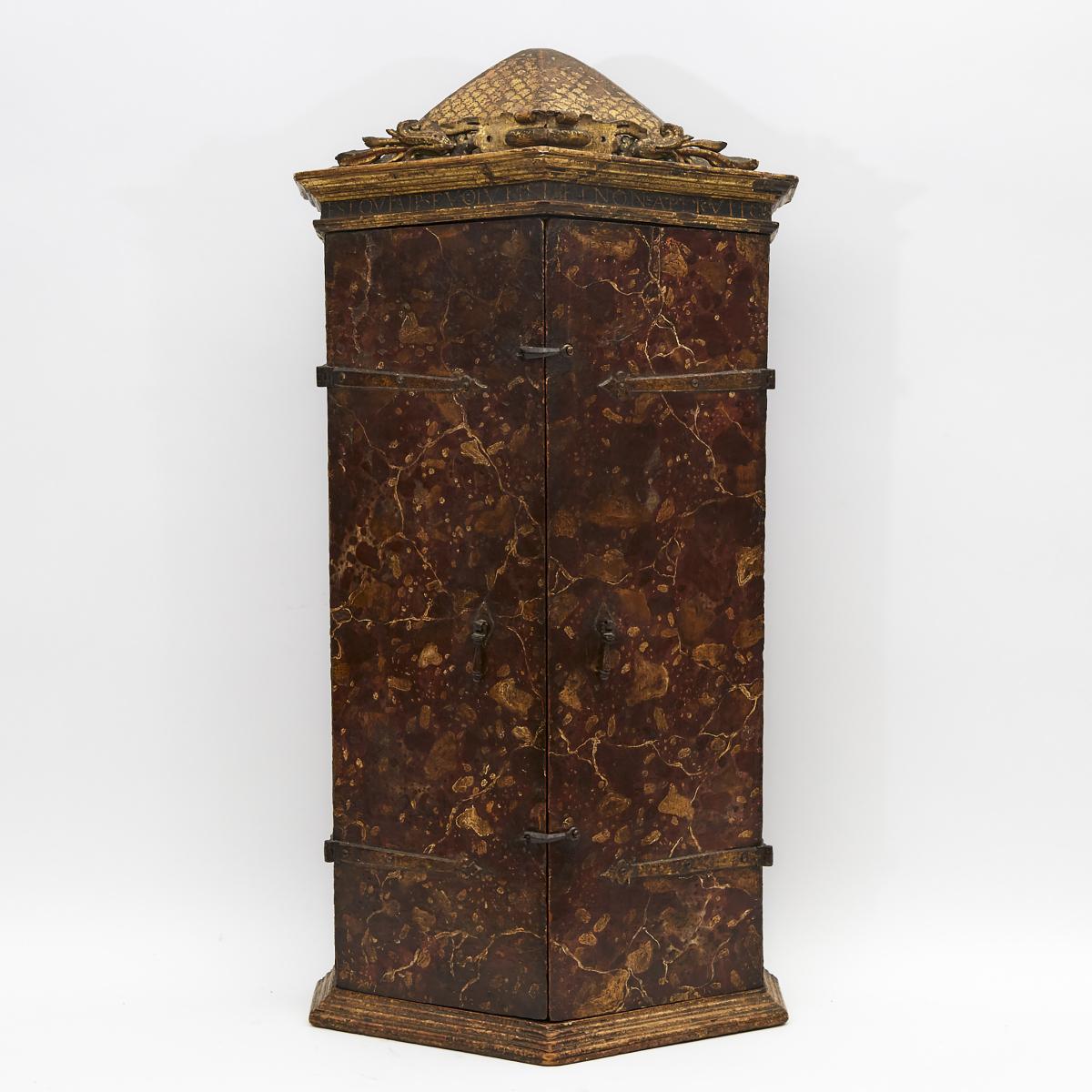 Italian Painted and Gilt Portable Triptych Altar, 17th century, height 32.25 in — 81.9 cm - Image 2 of 4