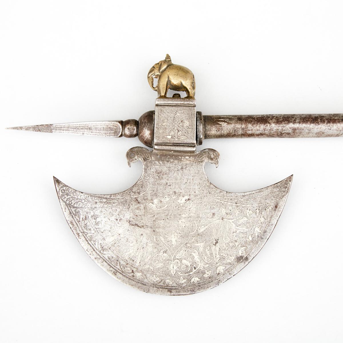 Indo-Persian Tabar (Axe), 19th century, length 22.5 in — 57.2 cm - Image 2 of 2