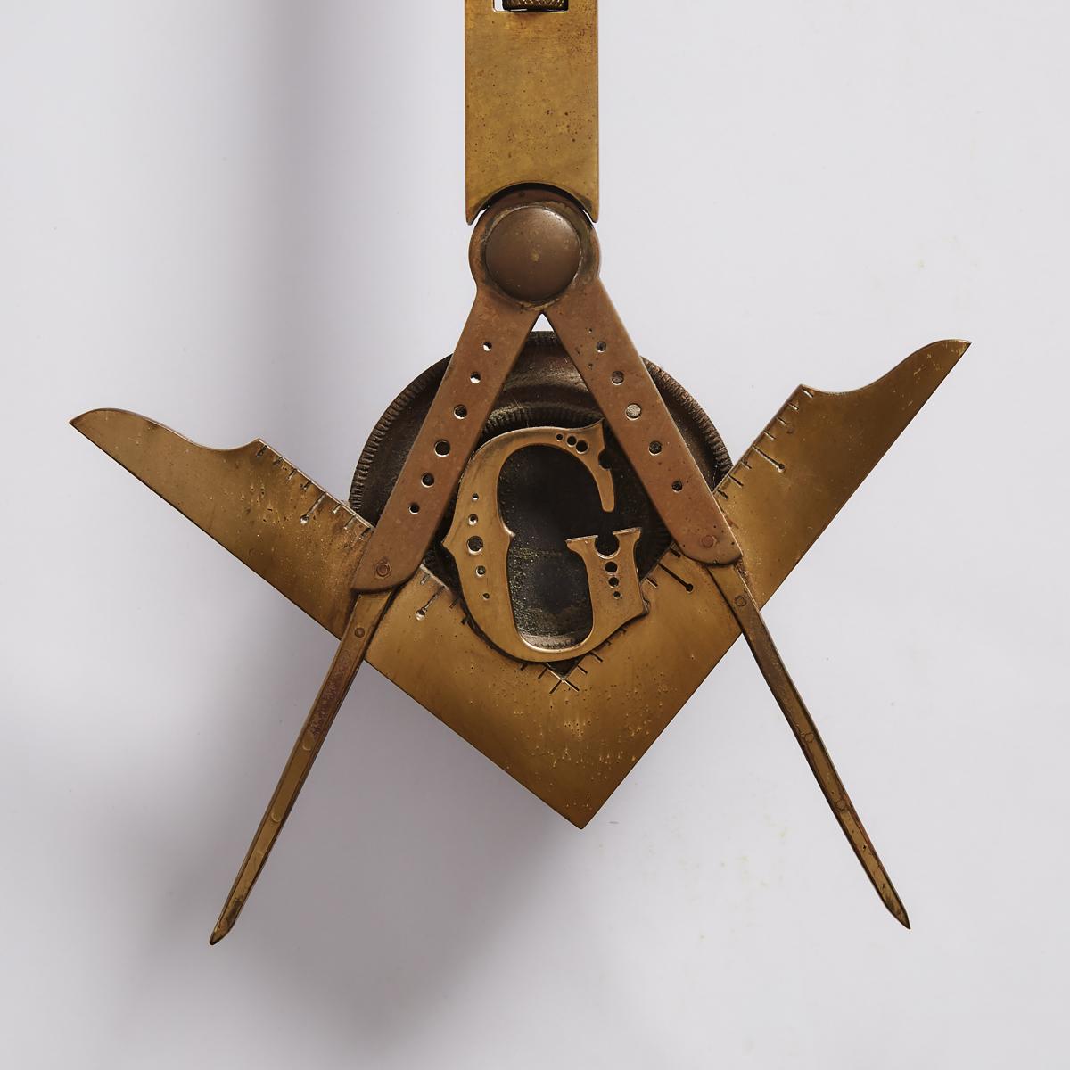 Seth Thomas Masonic Oak and Brass Regulator Number 40 Wall Clock, c.1910, height 36 in — 91.4 cm - Image 2 of 3