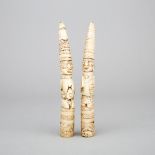 Pair of Yoruba Divination Tappers/Rattles (Iroke Ifa), early 20th century, length 10.2 in — 26 cm