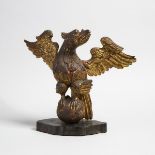 Gilt Wood Flagpole Eagle, 19th century or earlier, height 13.6 in — 34.5 cm