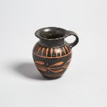 Greek Apulian Xenon Ware Mug, 340-320 B.C., height 3.4 in — 8.6 cm