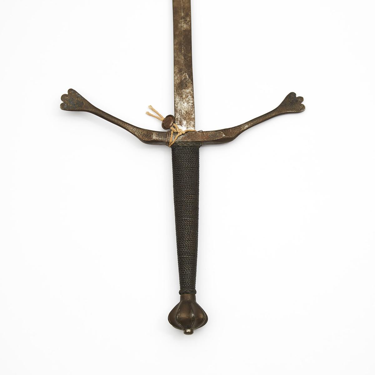 Victorian 16th century German Style Two Handed Sword, 19th century, length 52 in — 132.1 cm