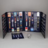 Swatch Historical Olympic Games Collection of Wristwatches, 1996, each watch length 9.1 in — 23 cm;