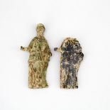 Two Roman Bronze Figures of Athena, 1st-2nd century A.D., height 3.75 in — 9.5 cm