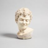 After the Ancient Carved Marble Head of a Satyr, 19th/early 20th century, height 10.25 in — 26 cm
