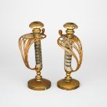 Pair of Victorian 1822 Pattern Sword Hilt Candlesticks, 19th century, height 10.25 in — 26 cm