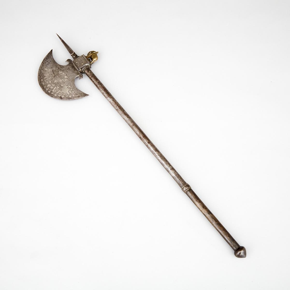 Indo-Persian Tabar (Axe), 19th century, length 22.5 in — 57.2 cm