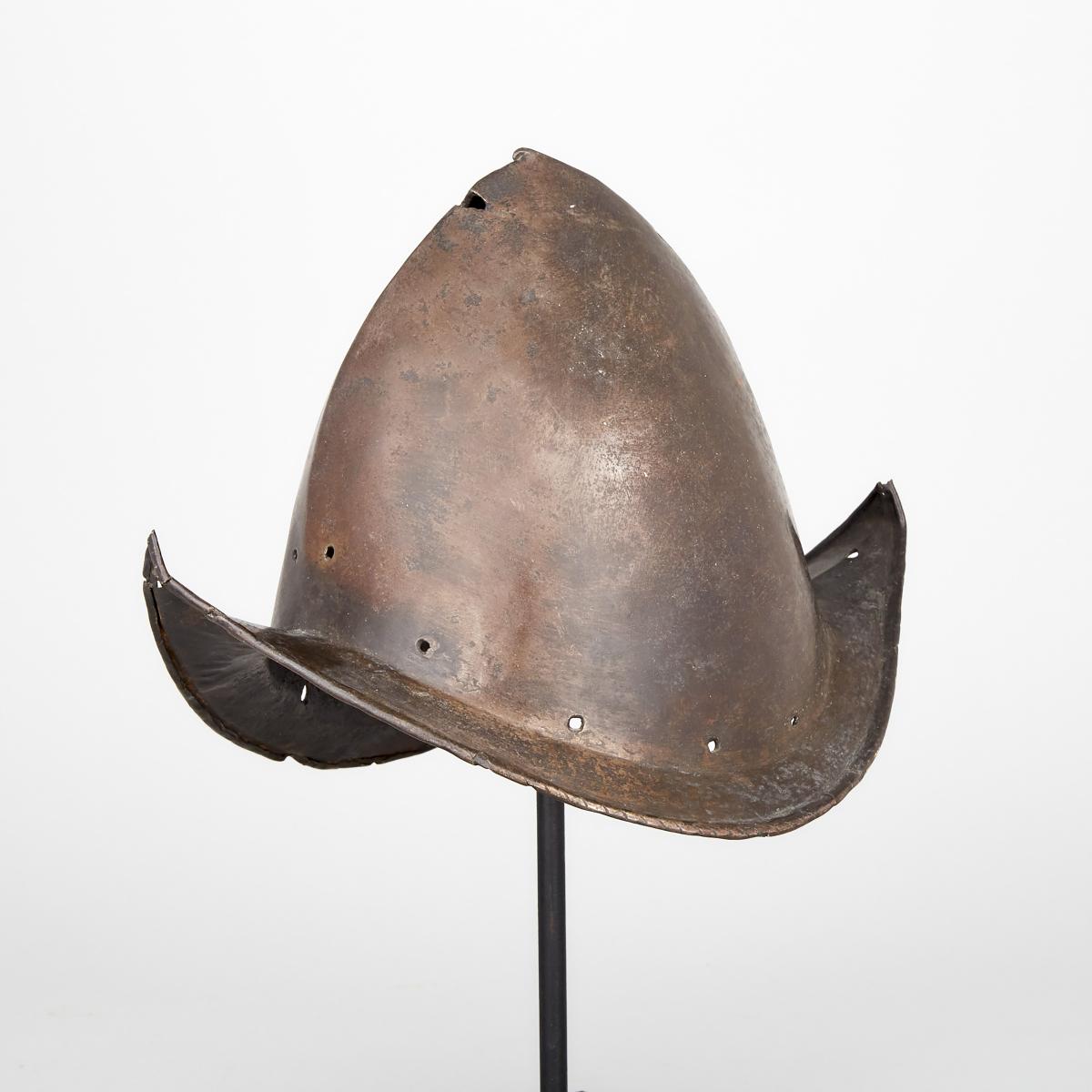 North Italian Peaked Morion Cabassett, c. 1580, height 9.5 in — 24.1 cm