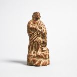 Continental Terra Cotta Nativity Figure of a Shepherd with Lamb, 18th century or earlier, height 4.7