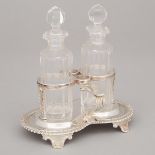 George IV Silver Two-Bottle Condiment Cruet, John Wrangham & William Moulson, London, 1826, height 6