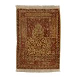 Fine Hereke Style Silk Prayer Rug, mid to late 20th century, 5 ft 1 ins x 3 ft 8 ins — 1.5 m x 1.1 m