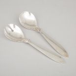 Canadian Silver Salad Servers, Douglas Boyd, Richmond Hill, Ont., 1960, length 8.5 in — 21.5 cm (2 P