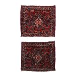 Pair of Qashqai Bag Faces, Persian, c.1920, 2 ft 4 ins x 2 ft — 0.7 m x 0.6 m