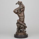 Jean Joseph Perraud (French, 1819-1878), PAN WITH THE INFANT BACCHUS, bronze height 22.6 in