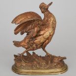 Paul-Édouard Delabrièrre (French, 1829–1912), STRUTTING PHEASANT, height 10 in — 25.4 cm