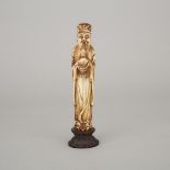 An Ivory Carved Immortal, 18th/19th Century, 十八/十九世紀 牙雕仙人立像, overall height 8.2 in — 20.9 cm