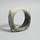 A Massive Jade Carved Cong, 玉琮, diameter 9.4 in — 24 cm