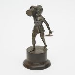 A Bronze Figure of a Woodsman, Circa 1900, 約1900年 銅樵夫像, height 7.5 in — 19 cm