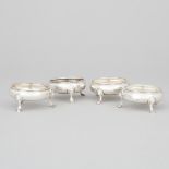 Four Mid-Georgian Silver Salt Cellars, William Kinman and John Muns, London, 1759-64, diameter 2.8 i