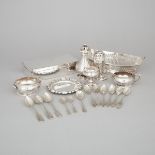 Group of Continental Silver, 19th/20th century, basket length 9.8 in — 25 cm (20 Pieces)