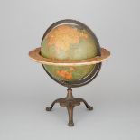 English 12 Inch Terrestrial Table Top Globe, W. & A.K. Johnston, Ltd., London, c. 1930, height 22 i