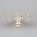 English Silver Shaped Circular Footed Comport, Carr's, Sheffield, 1994, height 2.6 in — 6.5 cm, diam